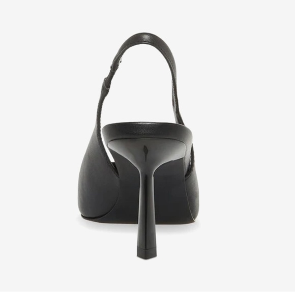 Steve Madden Kling Black Pointed Toe Slingback 7.5 Heels - Picture 3 of 6